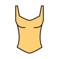 traje de baño, deporte, moda, mujer, ropa, línea, y, relleno, icono vector