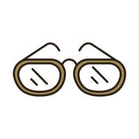 glasses frame optical accessory line and fill icon vector