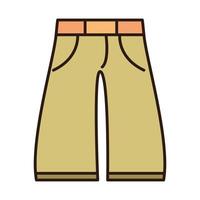 Pantalones con correa de línea de ropa de hombre e ícono de relleno. vector