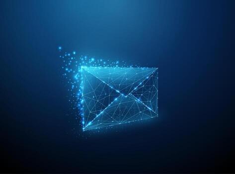 Abstract message icon. Low poly style design vector