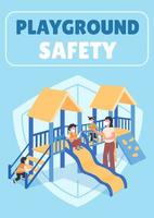 Playground safety poster flat vector template