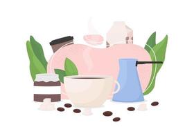 Coffee shop flat concept vector illustration