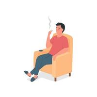 Smoking man flat color vector detailed character