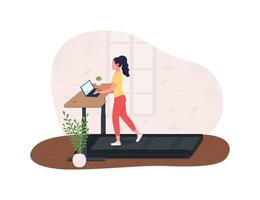 Exercising at work 2D vector web banner