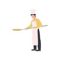 Pizza maker flat color vector faceless character