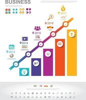 concepto de éxito empresarial de infografías de línea de tiempo con gráfico. vector