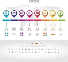 Infographic template. Timeline infographic Business success concept with graph. vector design. Elements of this image furnished by NASA no4