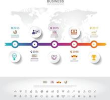 plantilla de infografía. concepto de éxito empresarial de infografía de línea de tiempo con gráfico. diseño vectorial. elementos de esta imagen proporcionada por nasa no2 vector