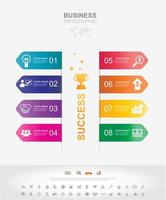 Infographic template. Timeline infographic Business success concept with graph. vector design. Elements of this image furnished by NASA no9