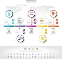 Infographic template. Timeline infographic Business success concept with graph. vector design. Elements of this image furnished by NASA