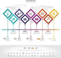 Infographic template. Timeline infographic Business success concept with graph. vector design. Elements of this image furnished by NASA no3