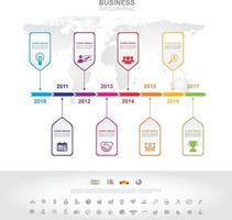 Infographic template. Timeline infographic Business success concept with graph. vector design. Elements of this image furnished by NASA no5