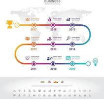 Infographic template. Timeline infographic Business success concept with graph. vector design. Elements of this image furnished by NASA no7