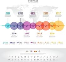 plantilla de infografía. concepto de éxito empresarial de infografía de línea de tiempo con gráfico. diseño vectorial. elementos de esta imagen proporcionada por nasa no6 vector