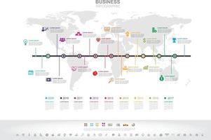 Infographic template. Timeline infographic Business success concept with graph. vector design. Elements of this image furnished by NASA no10