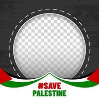 Save palestine photo frame vector