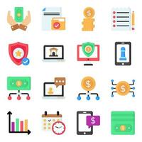Pack of Economy Flat Icons vector