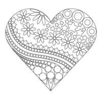 Heart filled with flowers and patterns vector