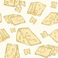 Seamless pattern with cheese vector