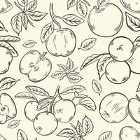 Seamless pattern with apples vector