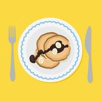 Pancakes on a plate vector
