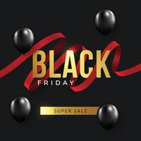 viernes negro super venta cajas de regalo negras realistas vector