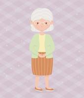 old people, elderly woman grandmother, mature person cartoon character vector