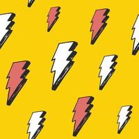 Lightning seamless pattern vector illustration. Hand drawn sketched doodle lightning symbols