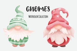 Watercolor Gnomes Set vector