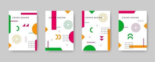 Minimal covers design. Modern background with abstract texture for use element poster, placard, catalog, banner, flyer, etc. Multicolor shapes with memphis style. Future geometric patterns. vector