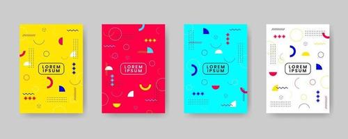 Minimal covers design. Modern background with abstract texture for use element poster, placard, catalog, banner, flyer, etc. Multicolor shapes with memphis style. Future geometric patterns. vector