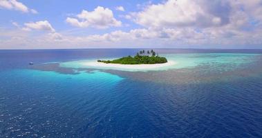 Aerial drone view of a scenic tropical island in the Maldives. video