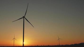 Wind Turbines at Sunset video