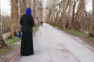 Muslim woman enjoying outdoor photo