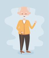 old people, senior man grandfather grandparent, mature person, cartoon character vector