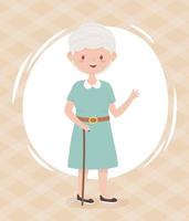 old people, elderly woman grandmother, mature person cartoon character vector