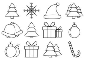 Christmas icons set. Holidays graphics. Set of winter related vector line icons. Premium linear symbols pack. Web symbols for websites and mobile app. Trendy design. Vector