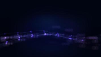 particelle digitali onda linee fluenti punti collegamento loop video