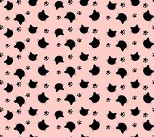 Cat footprints seamless pattern background. design for pillow, print, fashion, clothing, fabric, gift wrap. mockup template mask face seamless pattern. Vector. vector