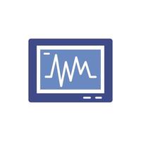 medical ekg machine cardiology pulse flat icon vector