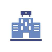 icono de estilo plano de edificio de hospital vector