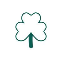 saint patricks day clover leaf line style vector