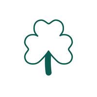 saint patricks day clover leaf line style vector