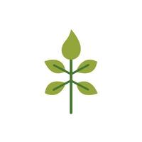 leafs plant ecology flat style icon vector