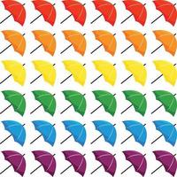 Rainbow color set. Umbrella pattern. Vector