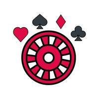 ruleta y figuras de póquer casino vector