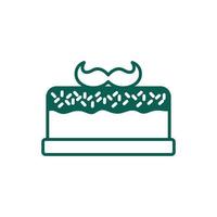 lemprechaun mustache with sweet cake line style vector
