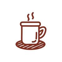 coffee cup drink line style icon vector