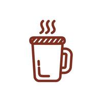 coffee cup drink line style icon vector