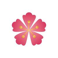 cute flower spring degradient style icon vector